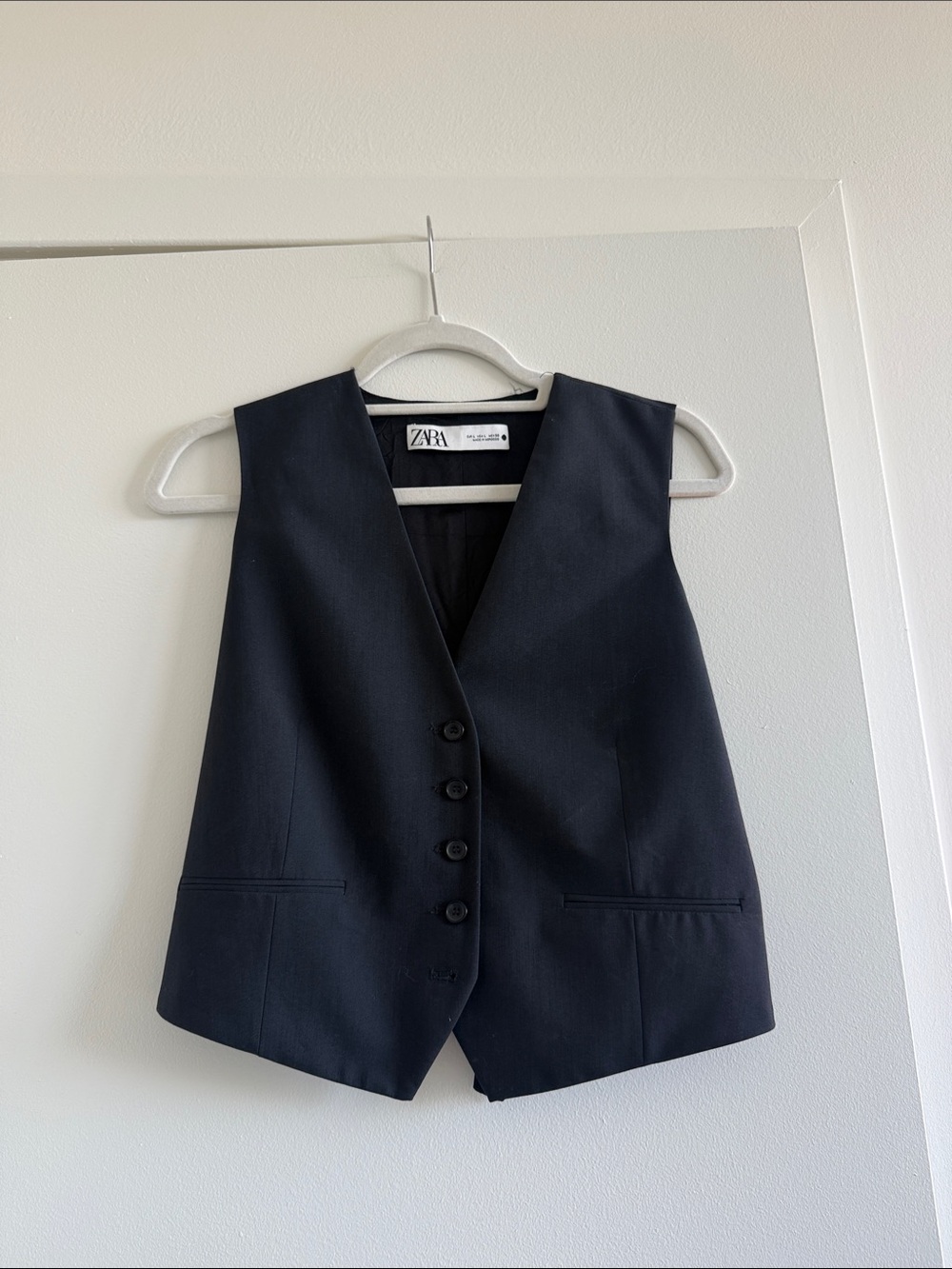 Zara Black Tailored Button-Front Vest